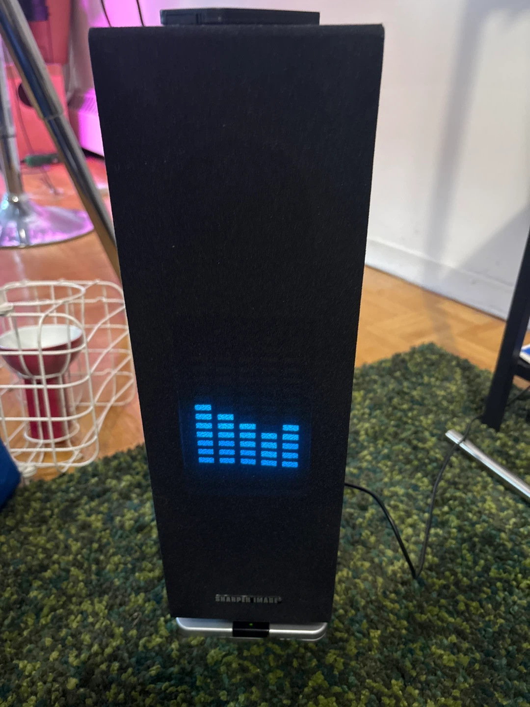 Sharper Image Table Top Tower Speaker with LED Light Display