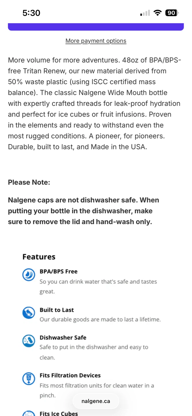BRAND NEW Nalgene 1.4L Water Bottle - Pink 32 oz - photo 2