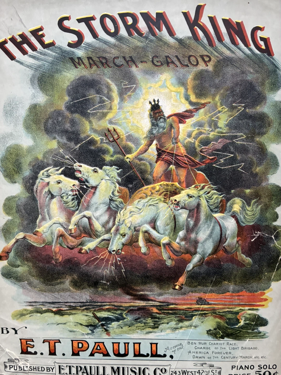 The Storm King Antique Sheet Music print lithograph art - photo 3