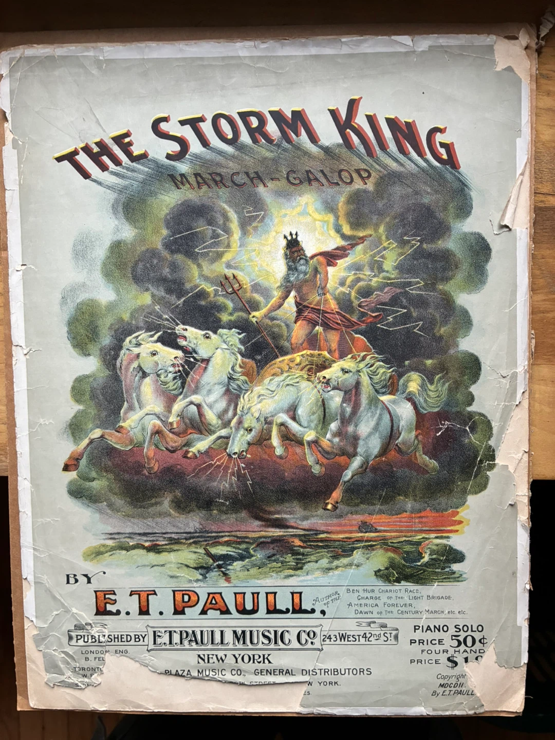 The Storm King Antique Sheet Music print lithograph art