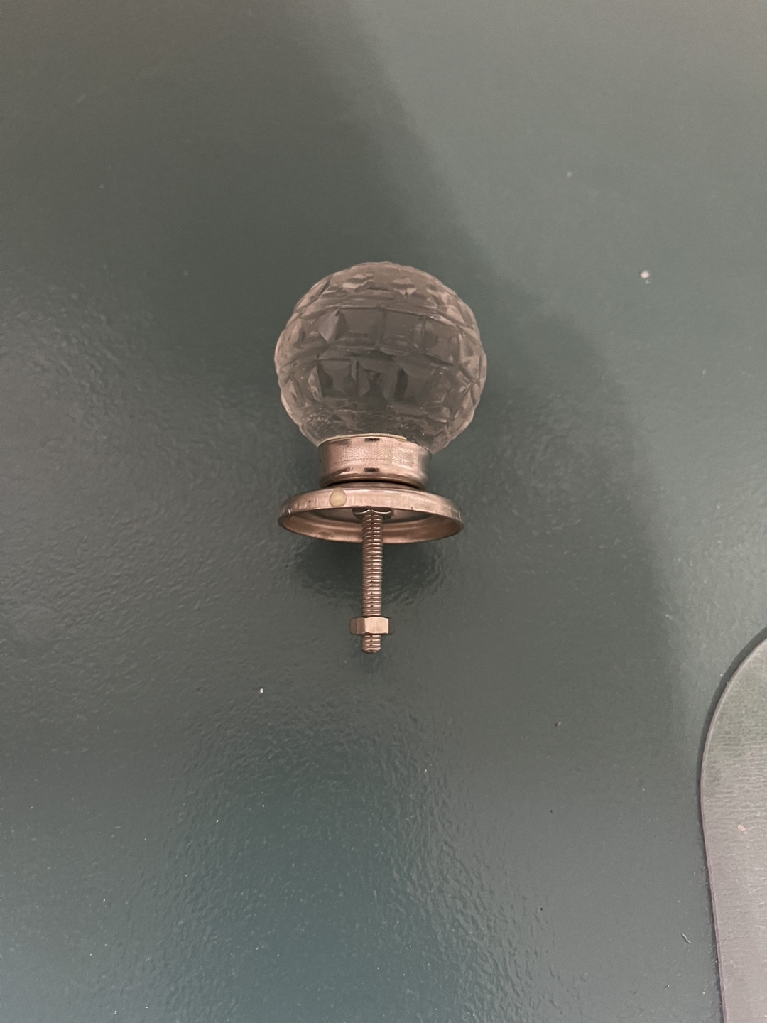 Glass Knob with Metal Base 12 pc