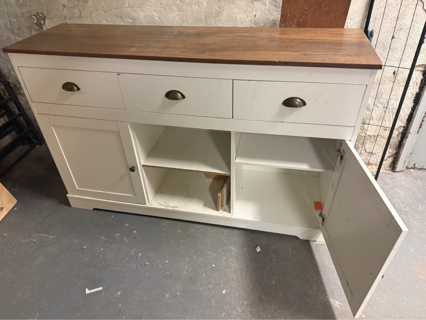 White Sideboard with Wooden Top - photo 3