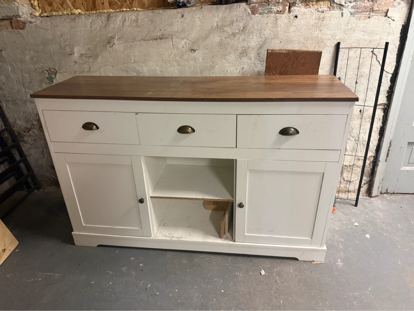 White Sideboard with Wooden Top - photo 4