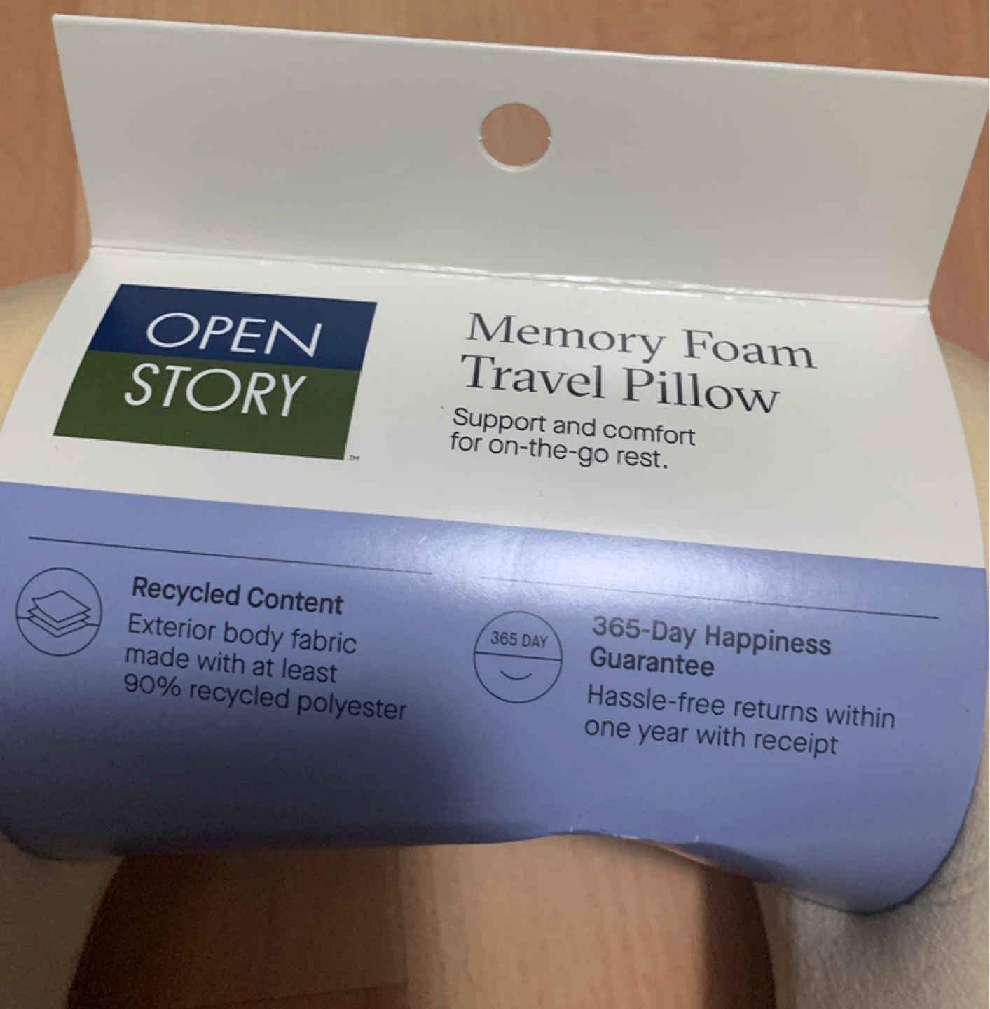 Open Story Memory Foam Travel Pillow