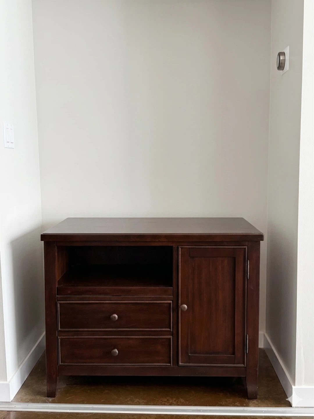Wooden Media Console with Storage