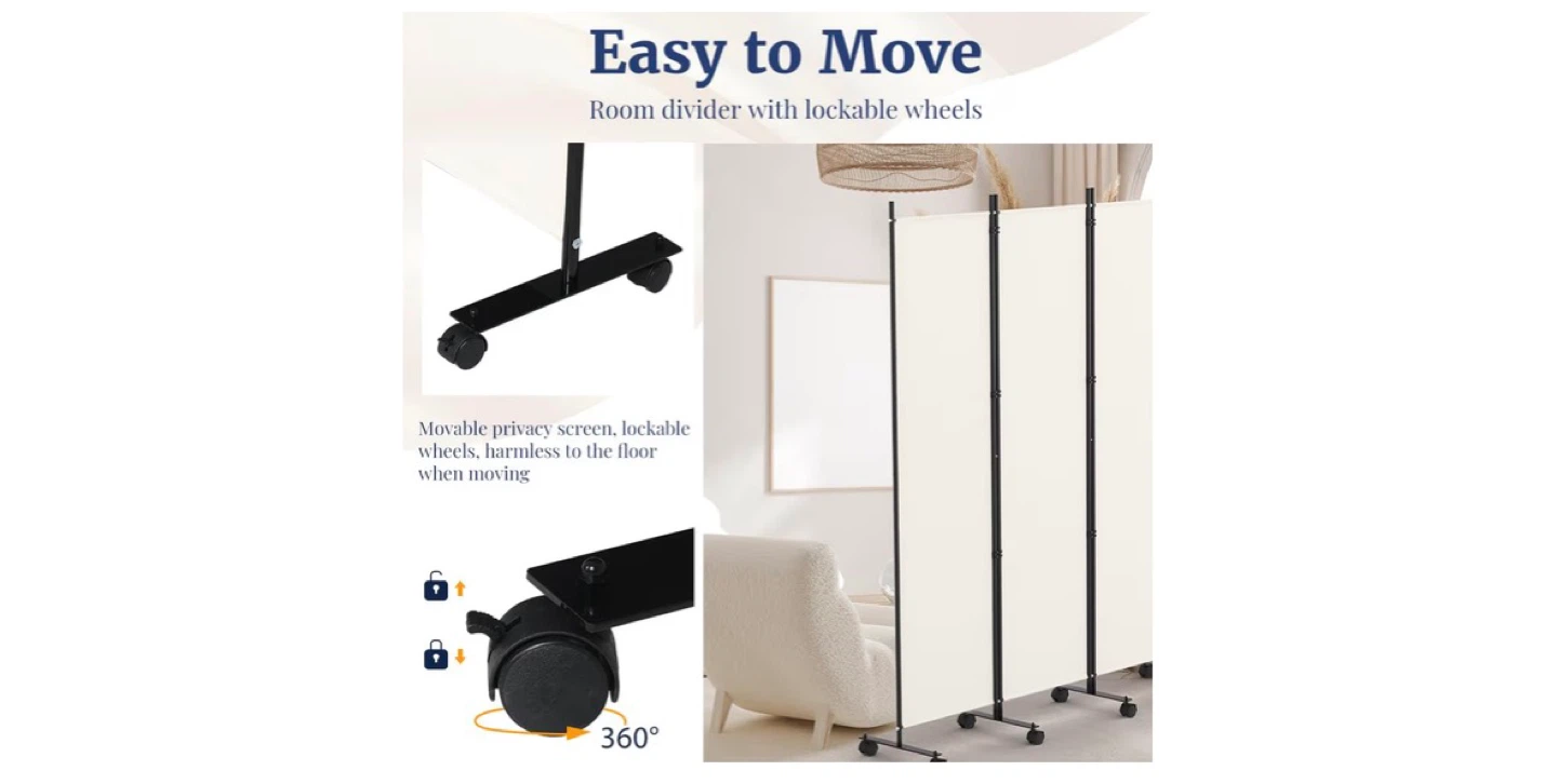 Kokorona 6-Panel Freestanding Room Divider - photo 3