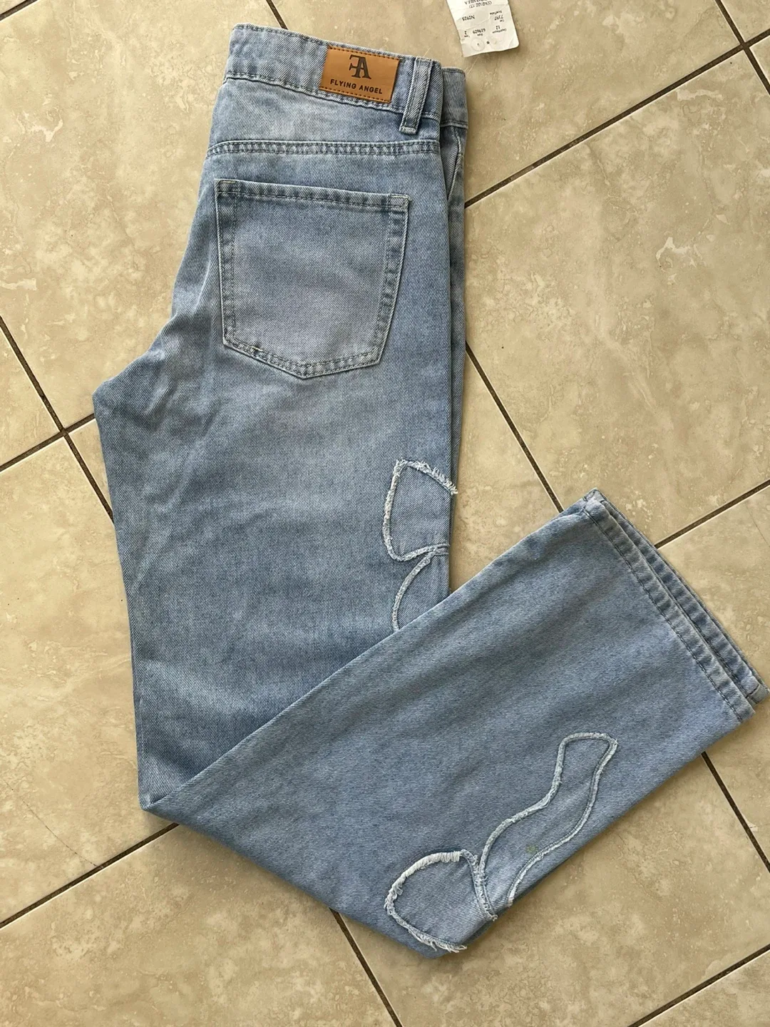 Flying Angel Light Wash Jeans with Bow Detail - Size 1/25 - photo 5