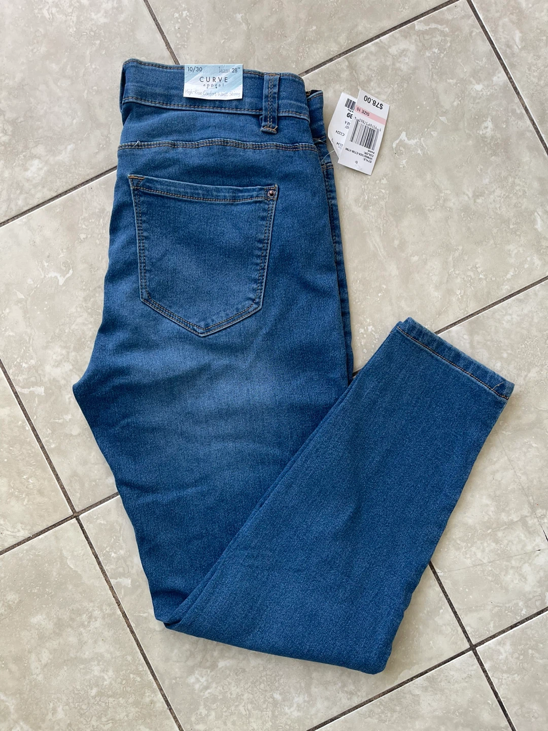 Curve x Denim High-Rise Comfort Waist Skinny Jeans Size 10/30 - photo 2