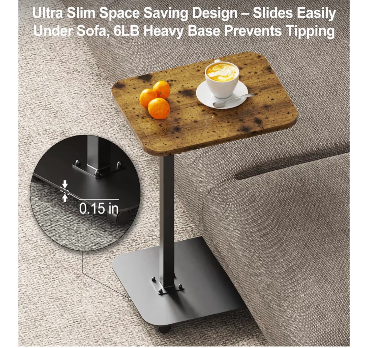 Adjustable Height Rolling Laptop Table - photo 3