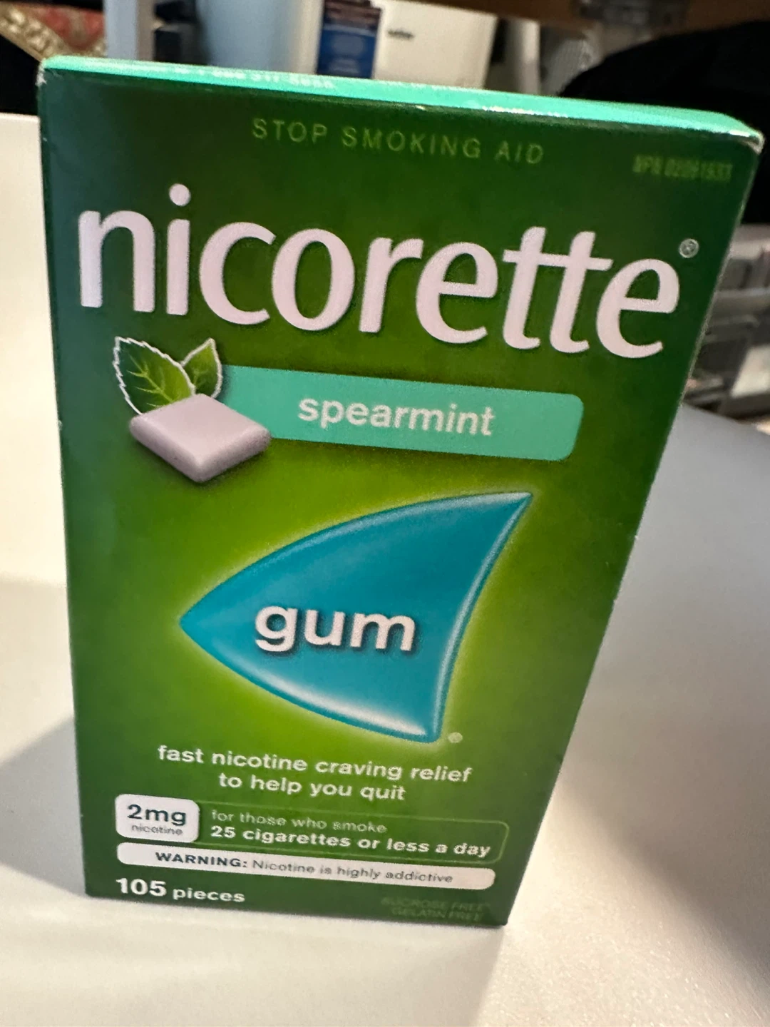 Nicorette Spearmint Gum 2mg 105 Pieces