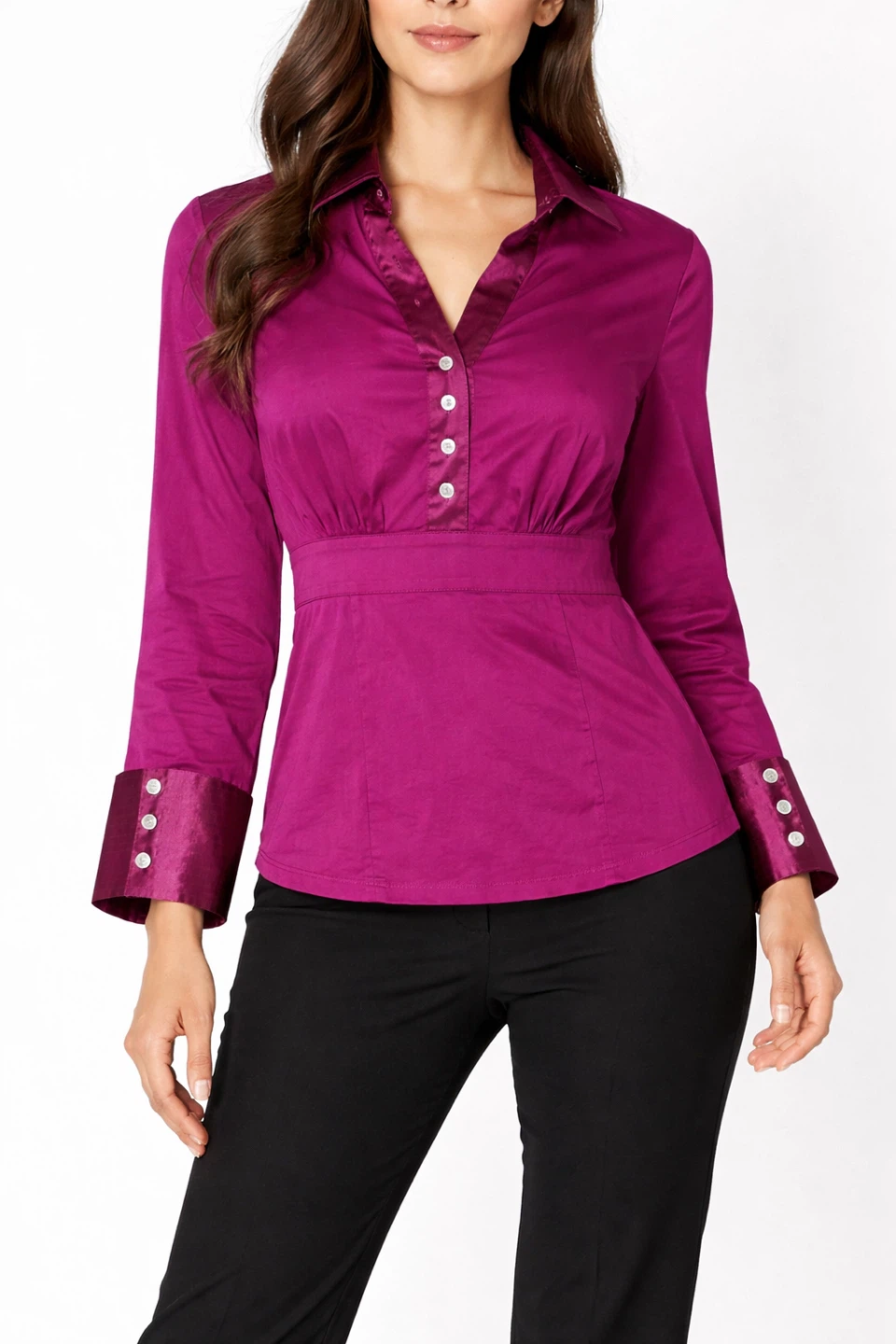 Petal & Pup "Luxe" Long Sleeve Blouse - Magenta