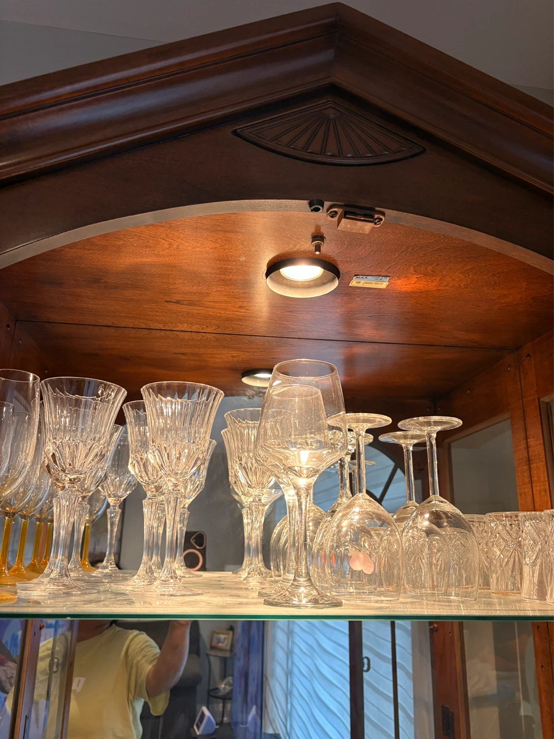 Oak Display Cabinet with Glass Shelves, Doors and decor lights - photo 2