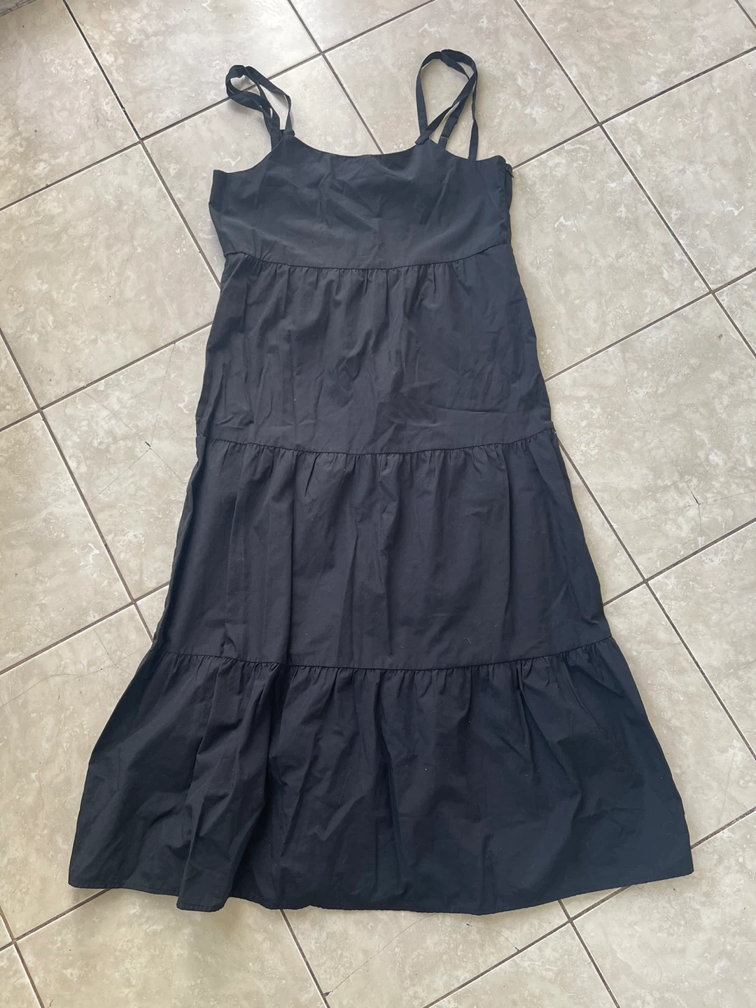 Black tiered maxi dress