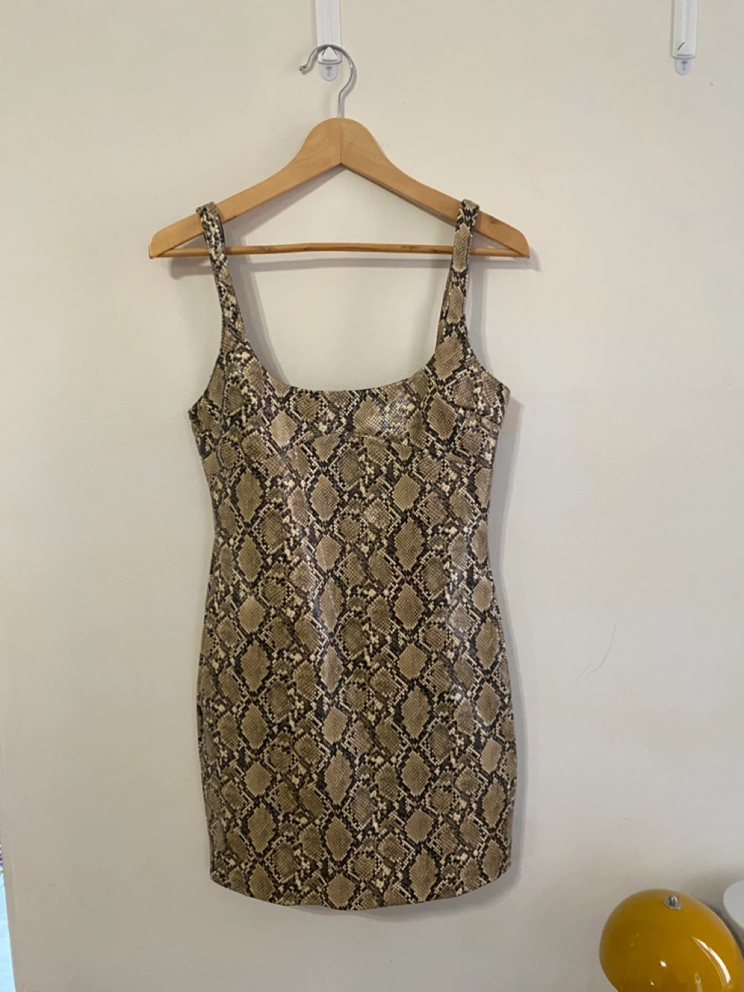 Zara faux leather Mini Dress - Beige & Black - photo 2