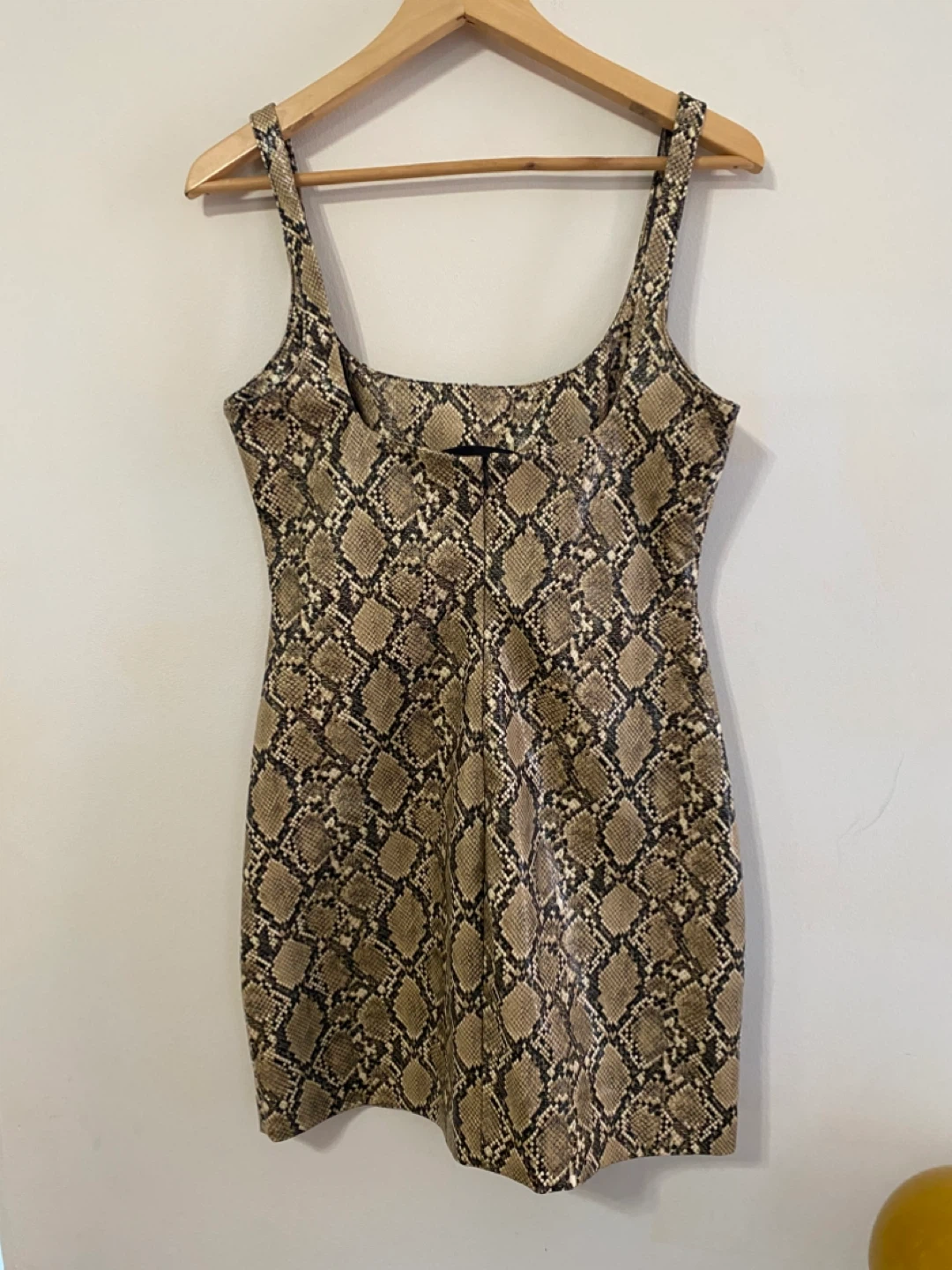 Zara faux leather Mini Dress - Beige & Black - photo 3