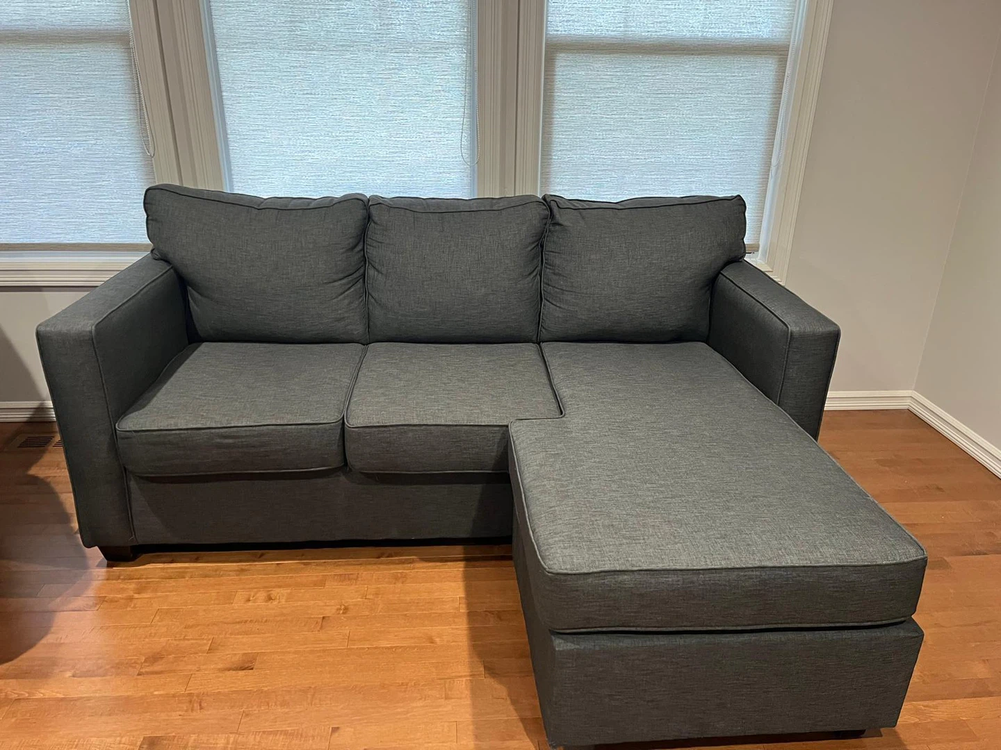 Dark Grey Sectional Sofa with Chaise