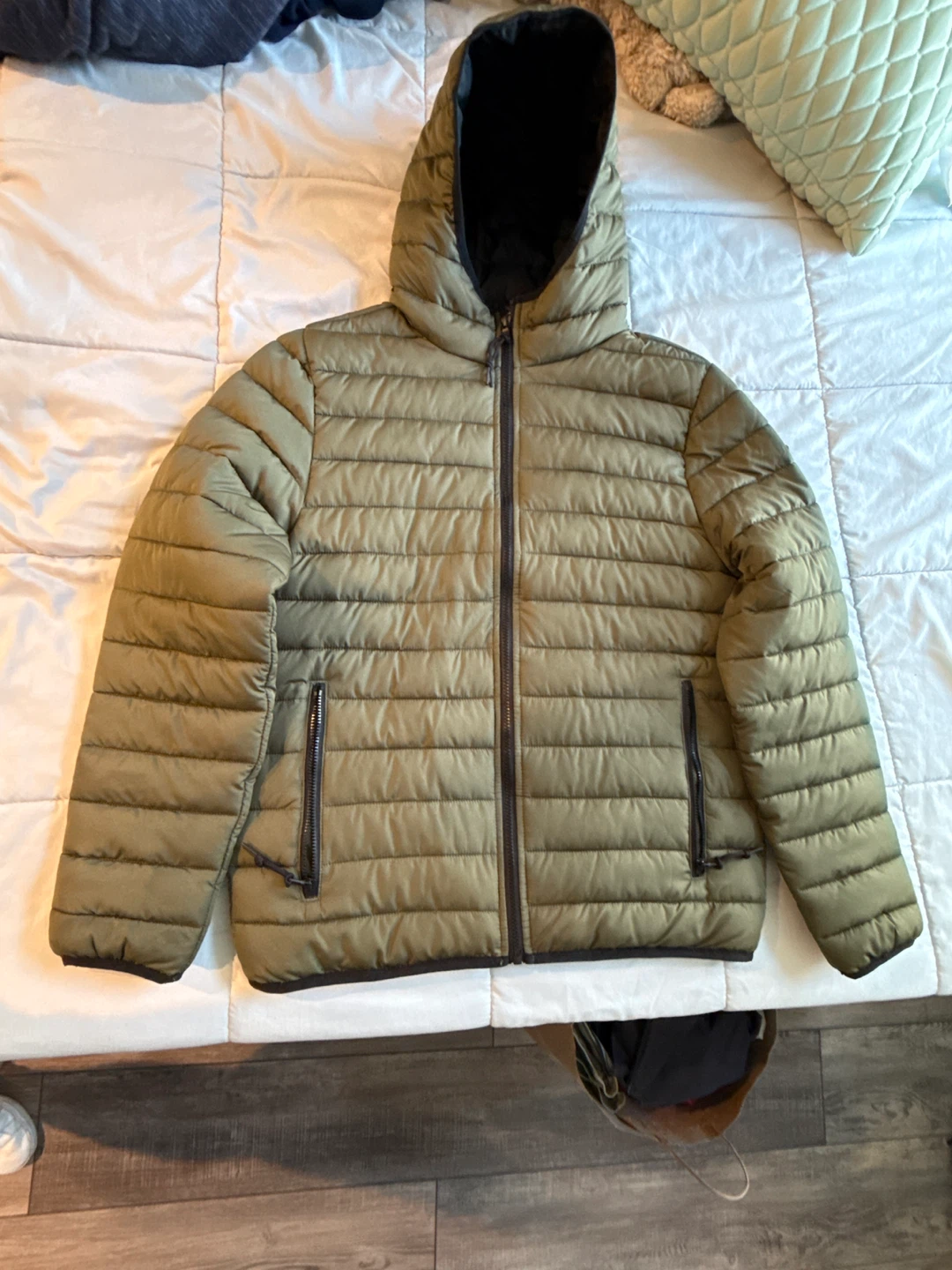 Aeropostale Puffer Jacket - Khaki - Size M
