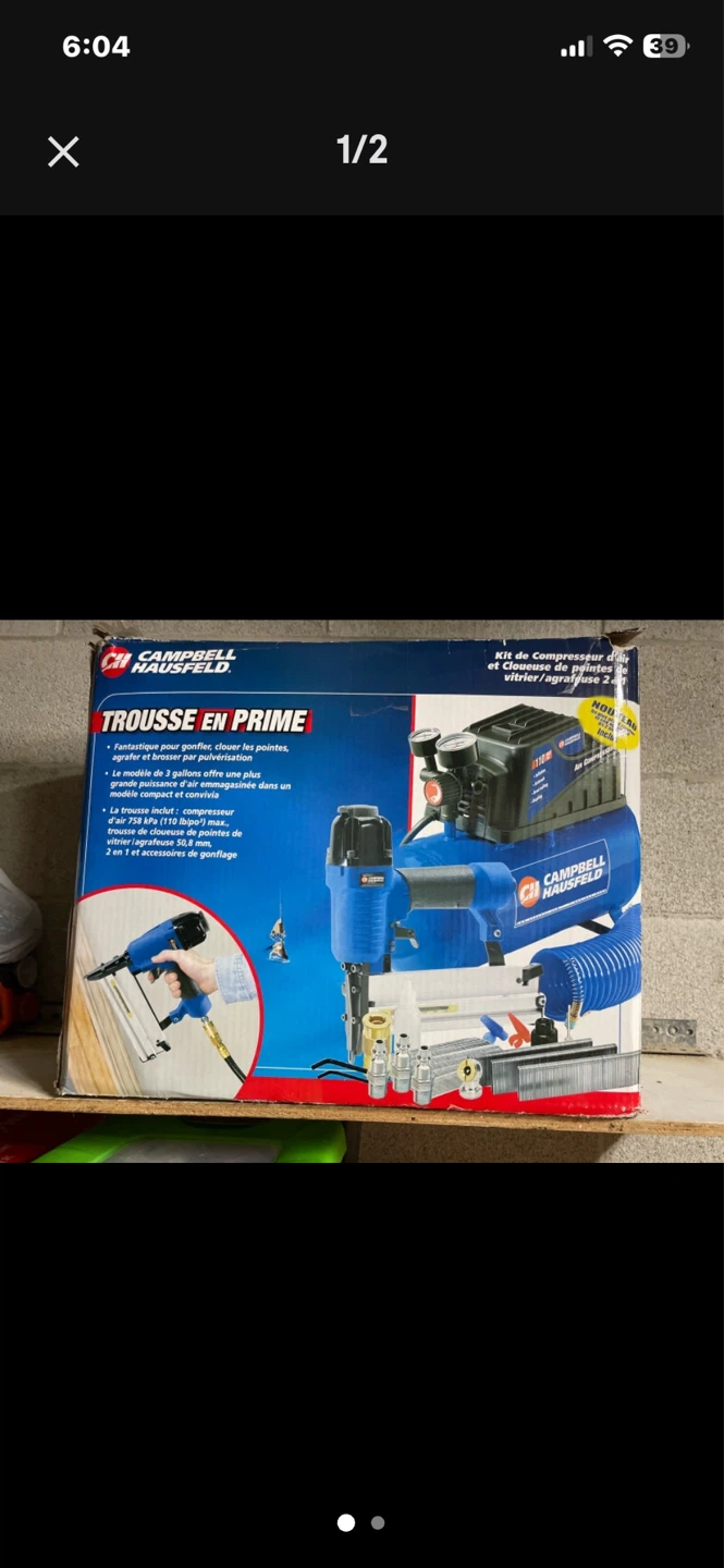 Campbell Hausfeld Air Compressor and Nailer Kit