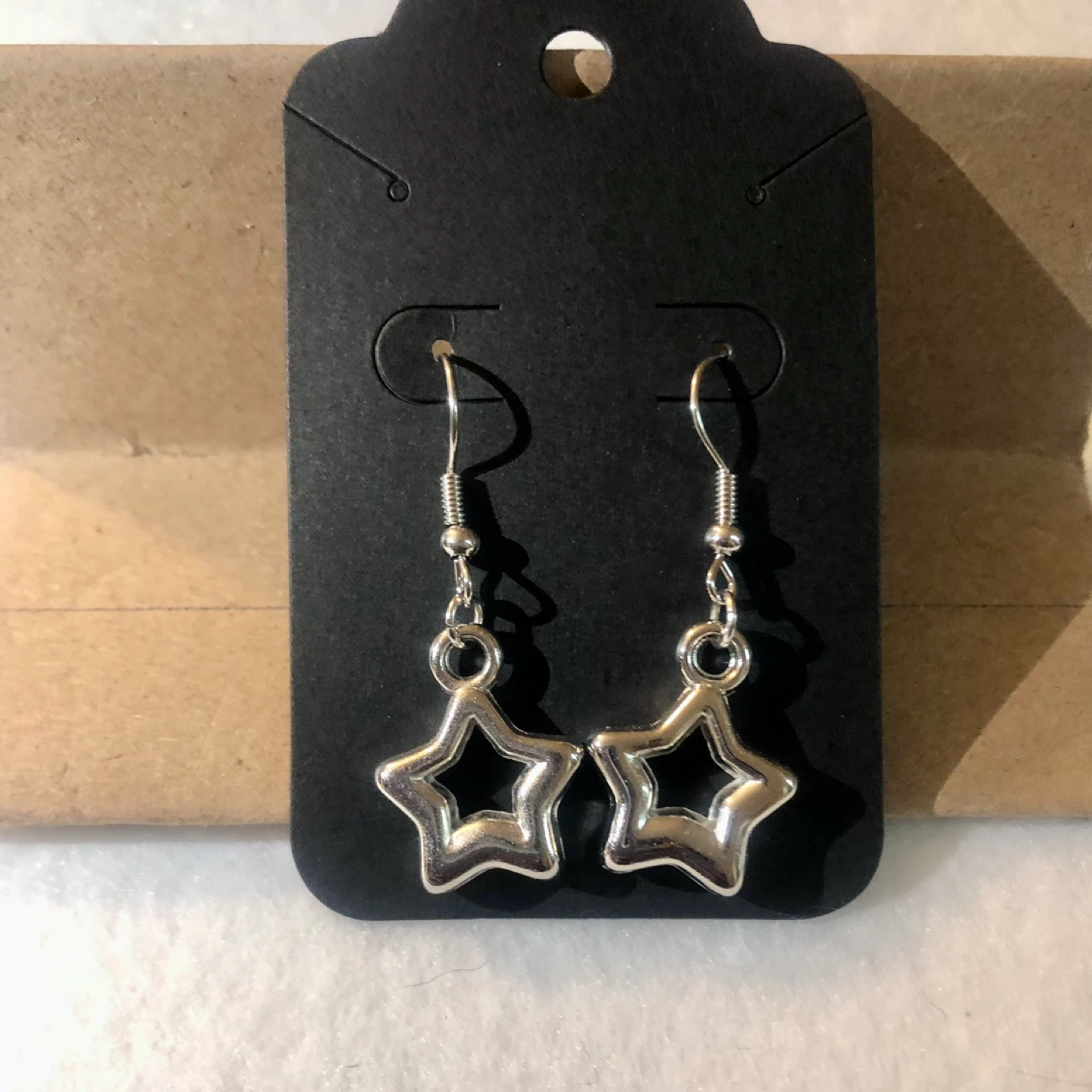 Silver Star Dangle Earrings