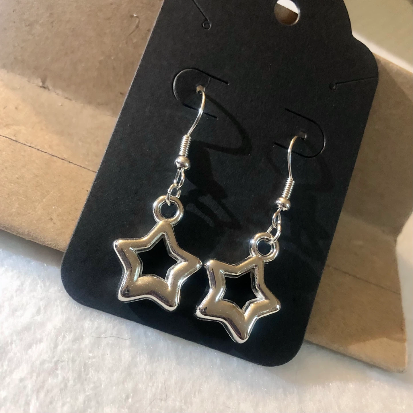 Silver Star Dangle Earrings - photo 2