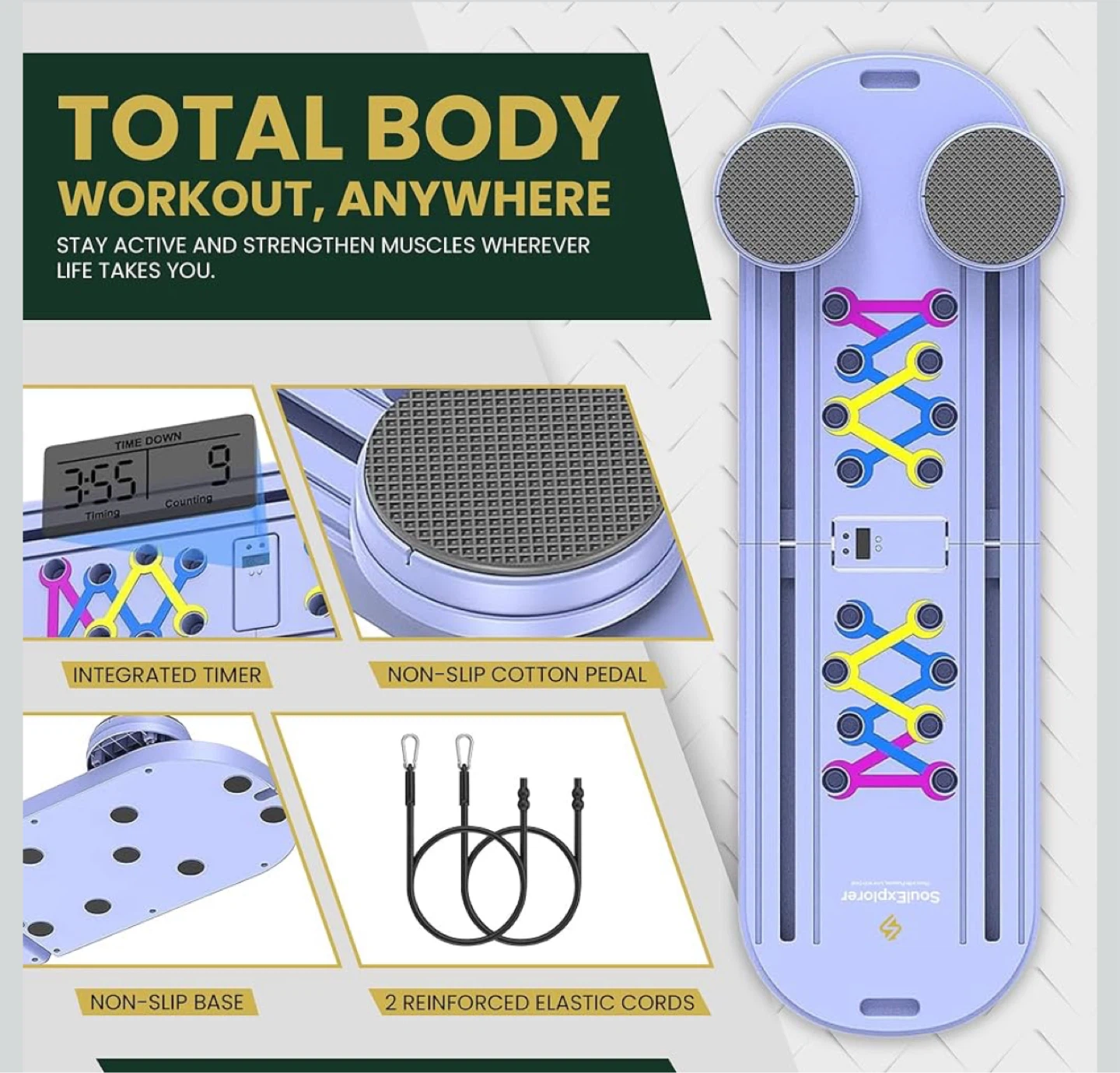 Total Body Workout Pilates Board with Resistance Bands - photo 3
