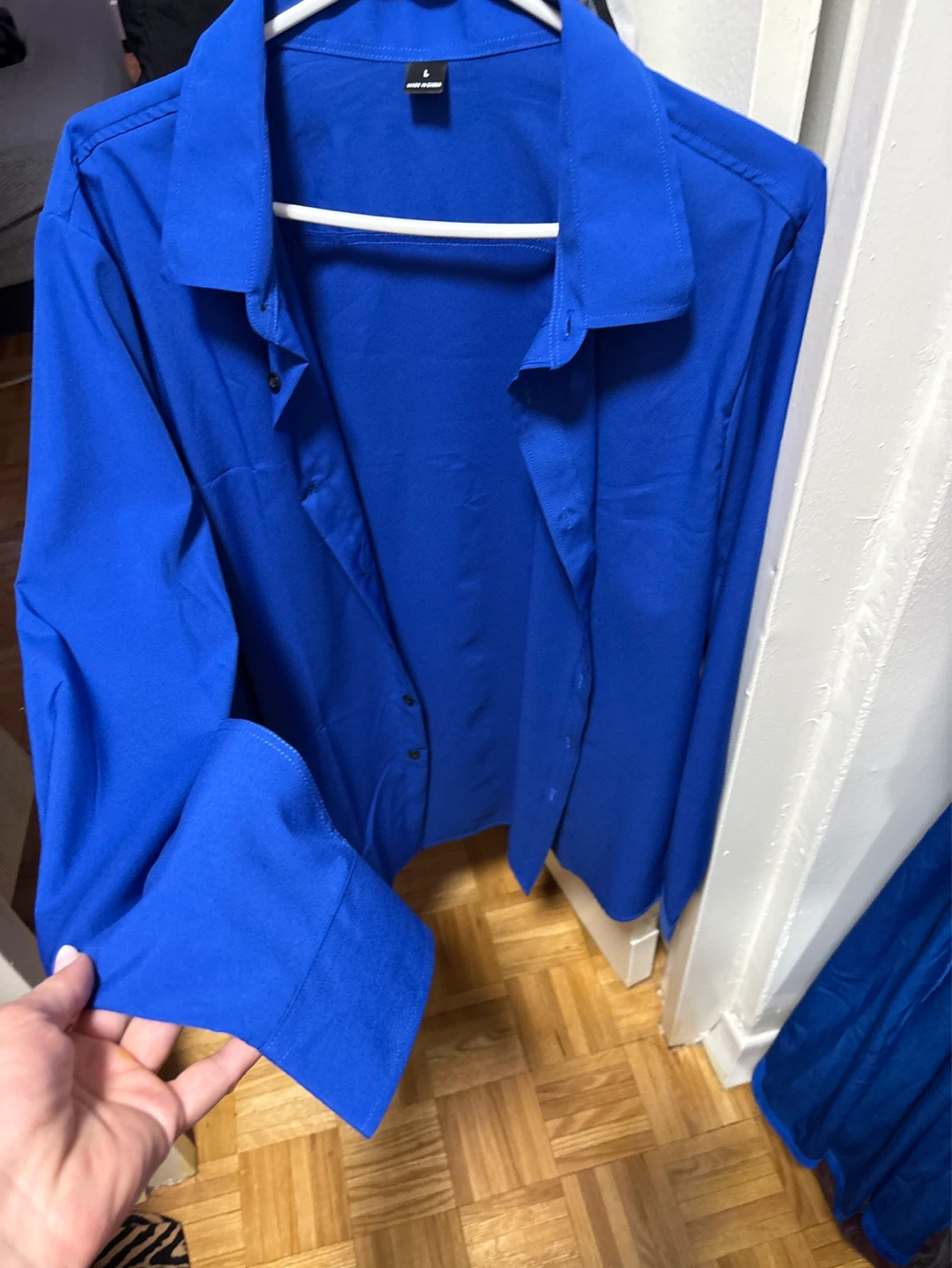 Blue Long Sleeve Button-Up Shirt Size L - photo 2