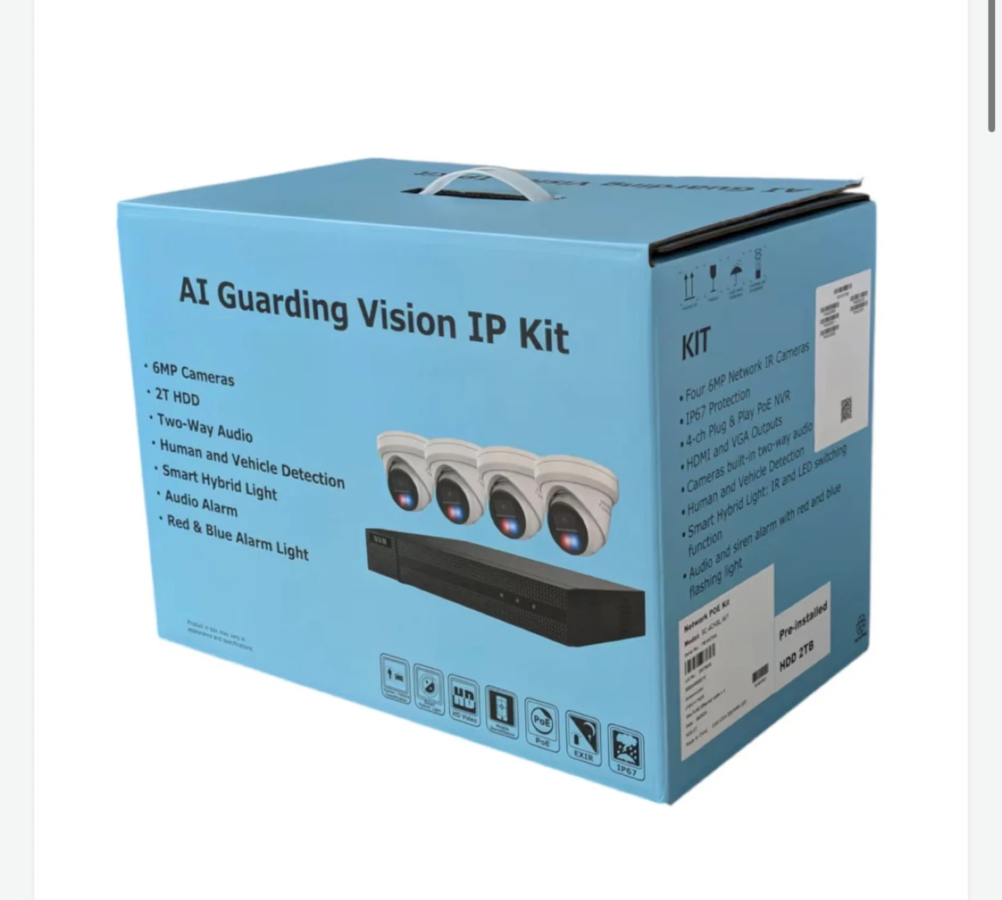 AI Guarding Vision IP Camera Kit with 2T HDD