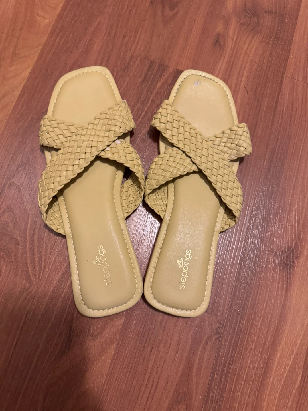 Stepping Soles Yellow Woven Strap Sandals