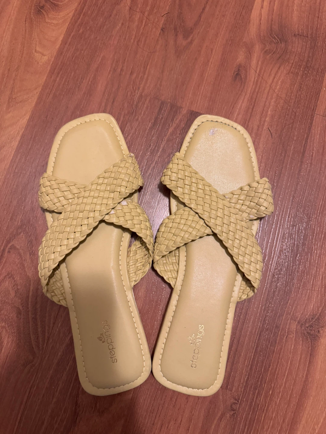 Stepping Soles Yellow Woven Strap Sandals - photo 2