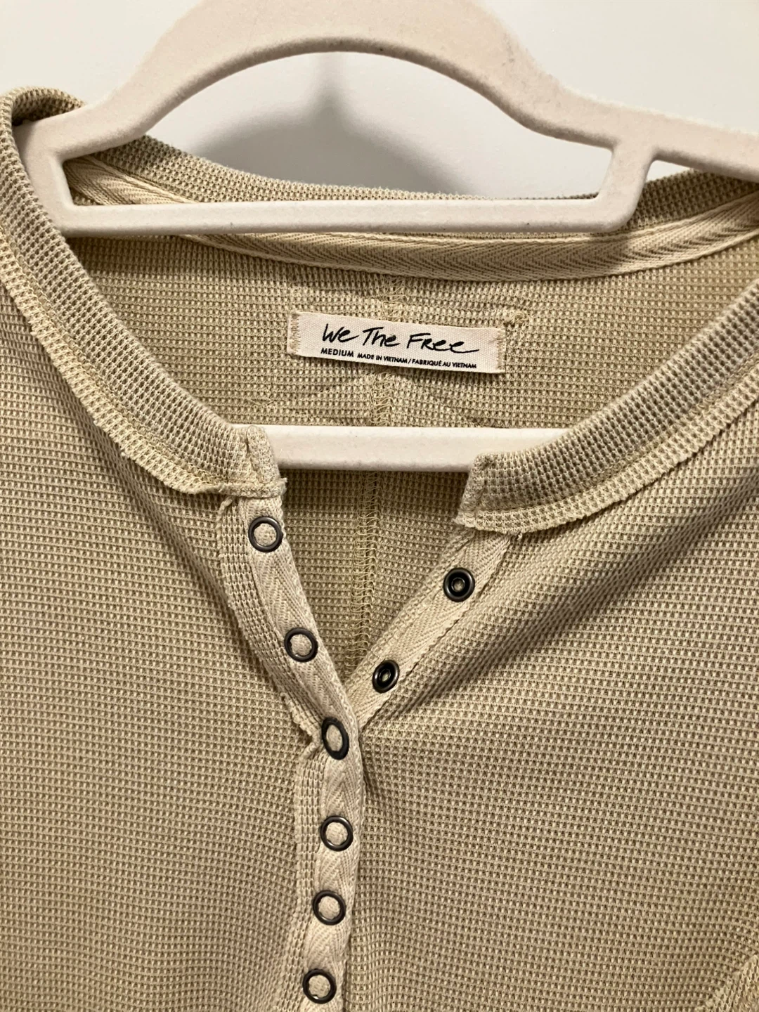 We The Free Long Sleeve Henley Top - Tan - Medium - photo 3