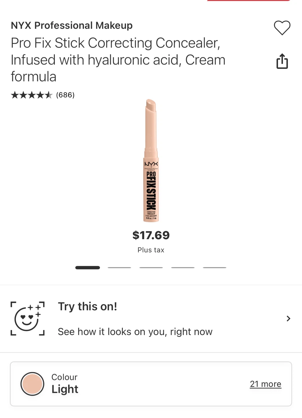 NYX Pro Fix Stick Correcting Concealer - Light