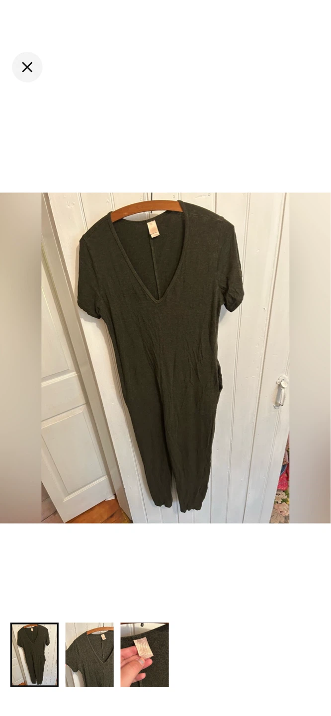 Women's Dark Green V-Neck T-Shirt Dress