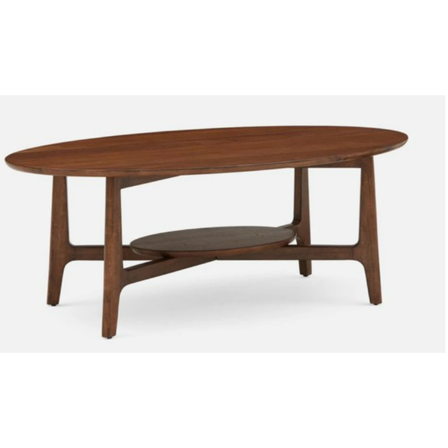 Oval Coffee Table with Lower Shelf