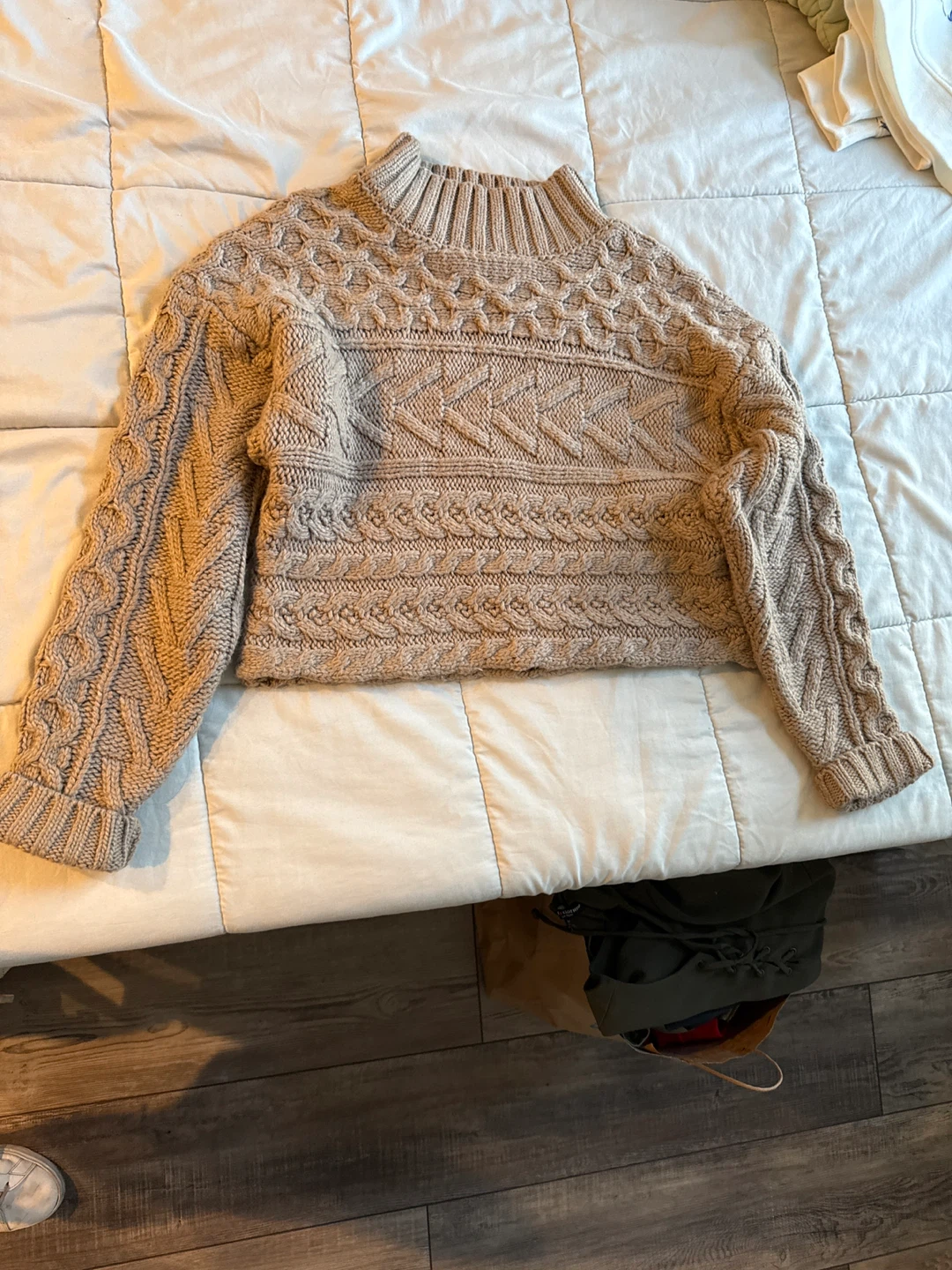 Forever 21 Cable Knit Mock Neck Sweater