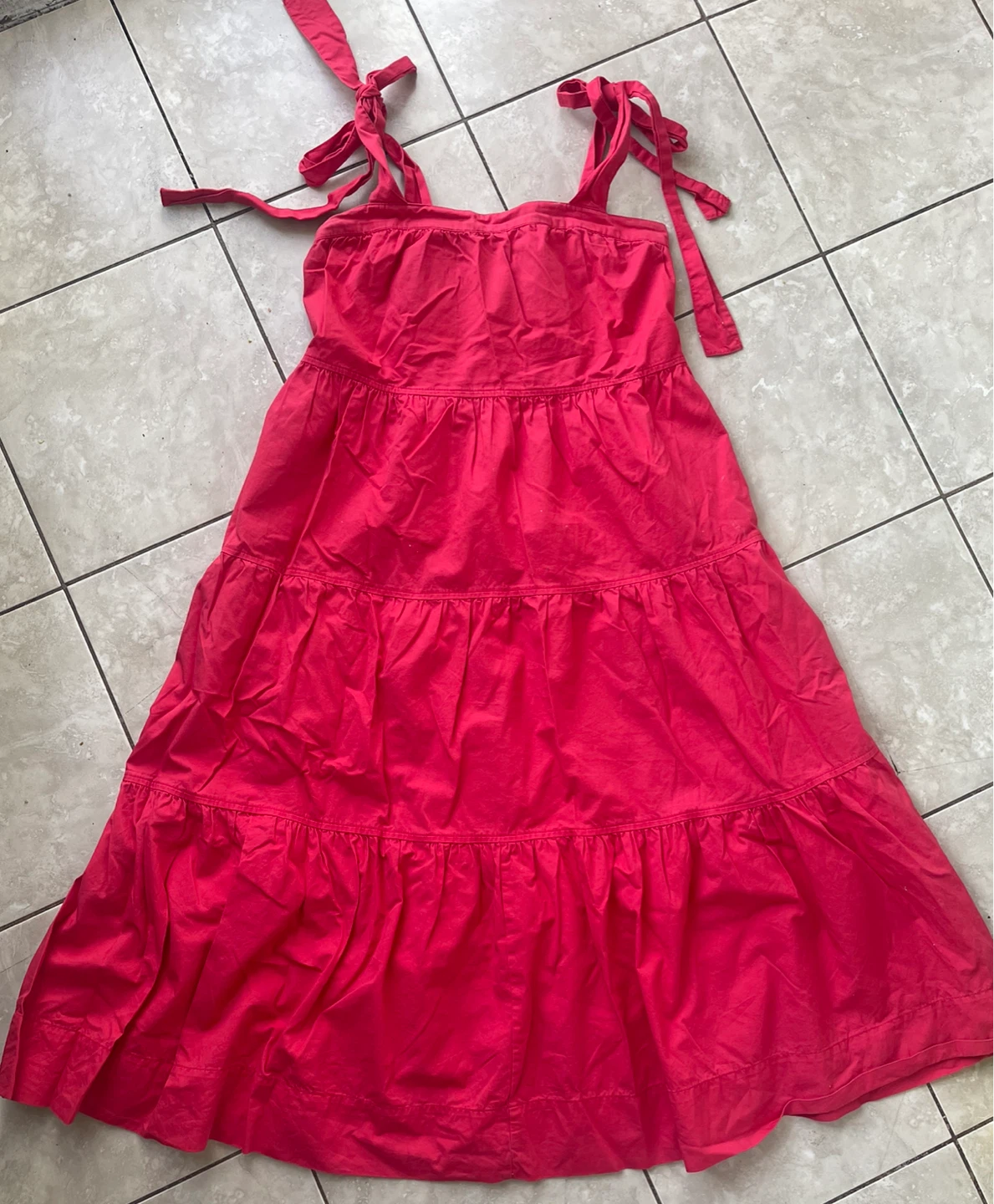 SUMMER DRESS! Free Assembly Red Tiered Maxi Dress Size S - photo 2