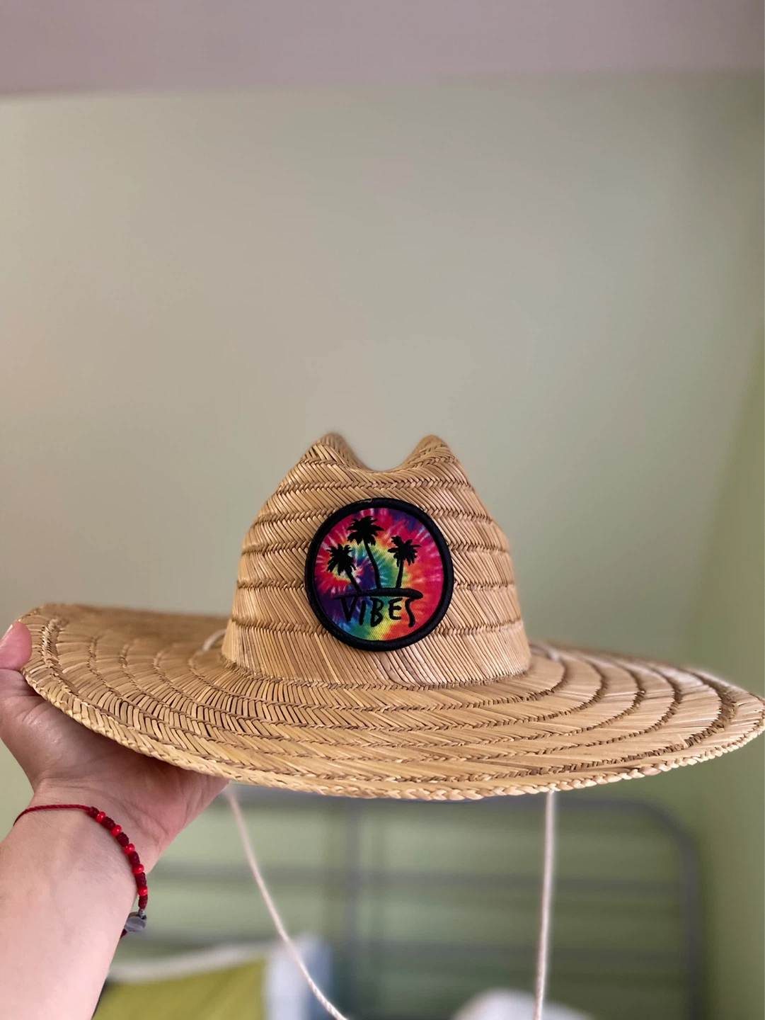 Straw Cowboy Hat with "Vibes" Patch - photo 2