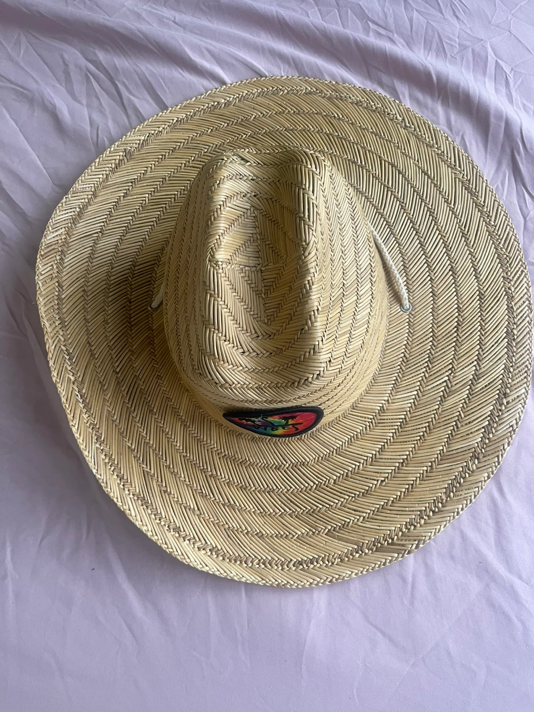 Straw Cowboy Hat with "Vibes" Patch - photo 4