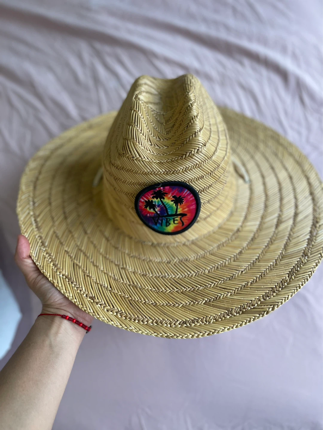 Straw Cowboy Hat with "Vibes" Patch - photo 3