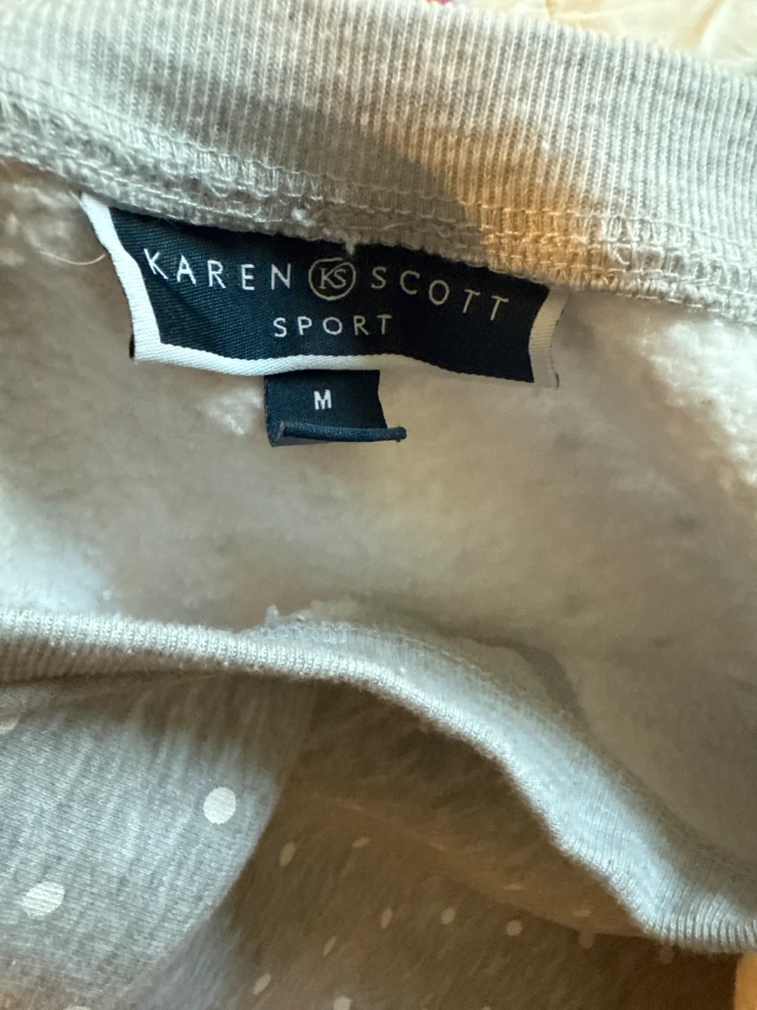 Karen Scott Sport Gray Polka Dot Sweatshirt Size M - photo 3