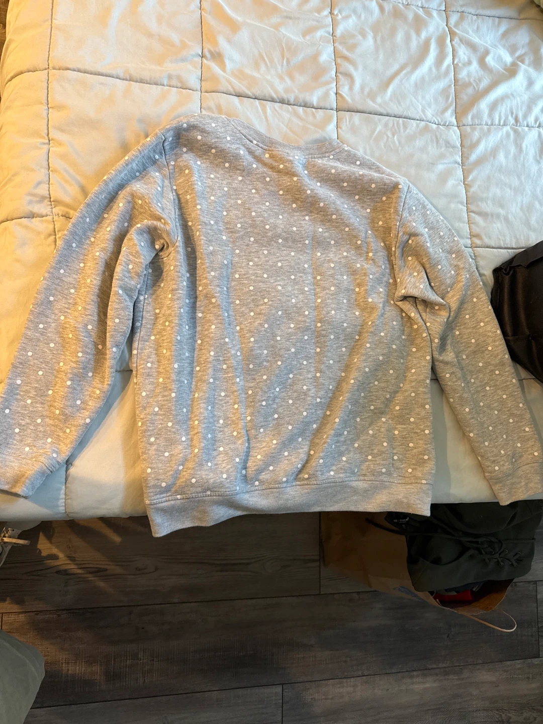 Karen Scott Sport Gray Polka Dot Sweatshirt Size M - photo 2