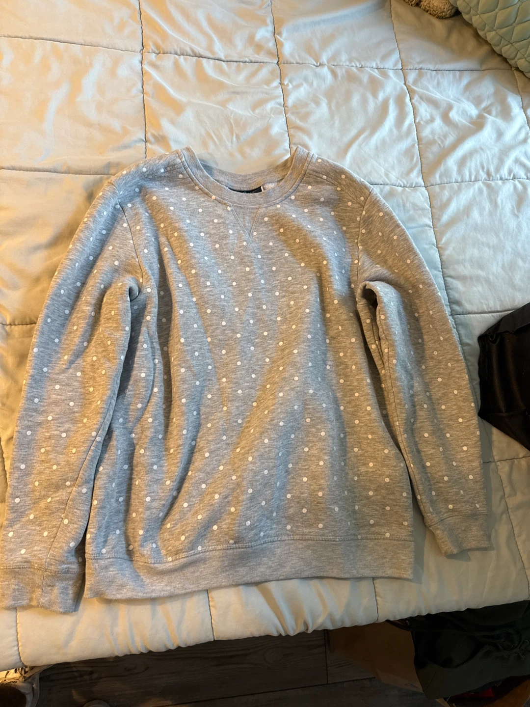 Karen Scott Sport Gray Polka Dot Sweatshirt Size M