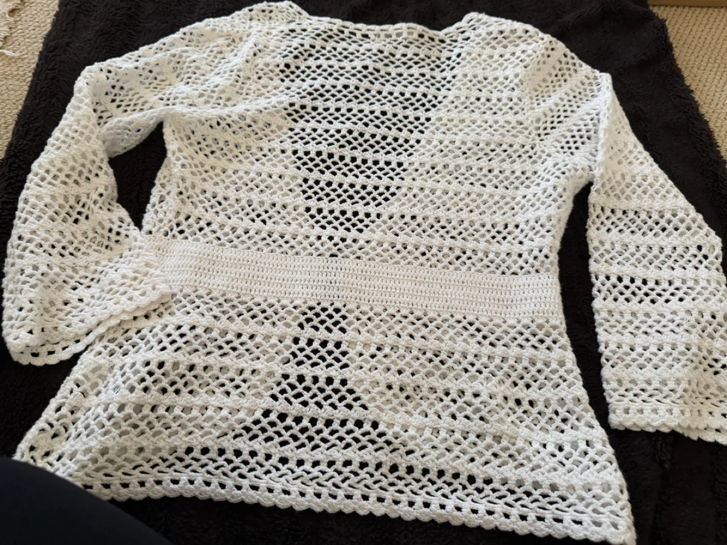White Crochet Cardigan - photo 4