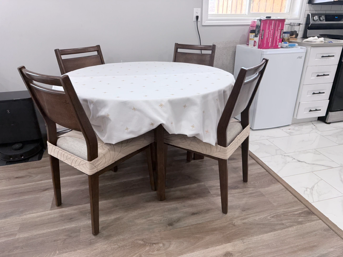 Wooden Dining Table with 4 Chairs