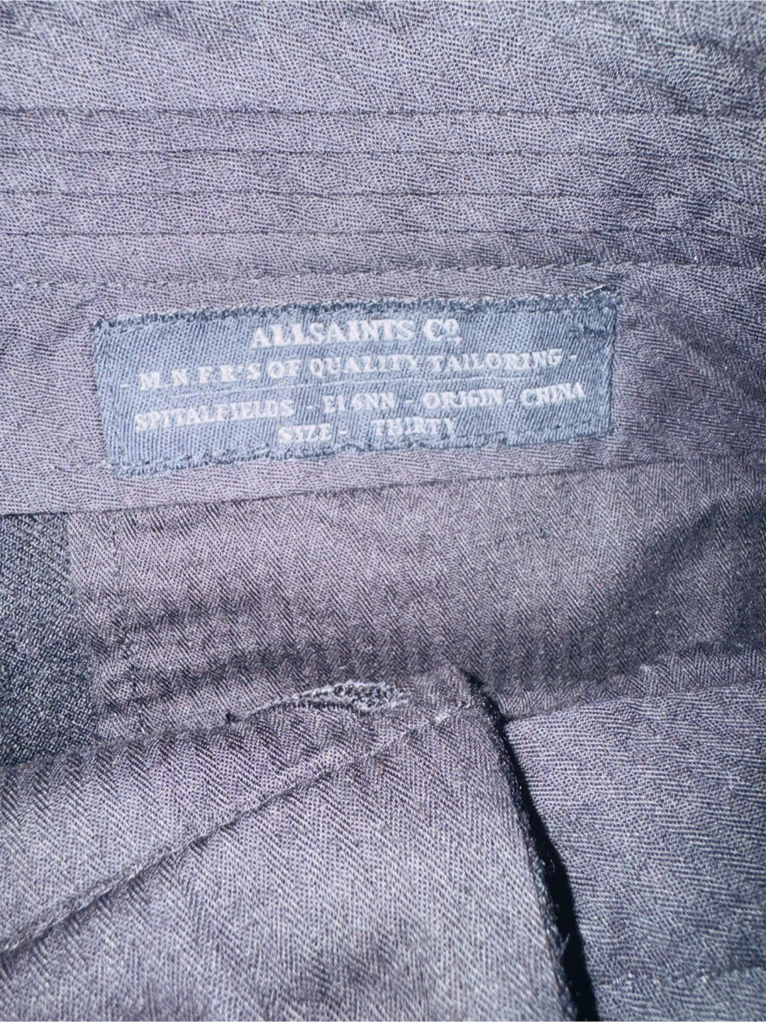 ALLSAINTS BLACKOUT PANT - 100% Wool - Size 32 - photo 2