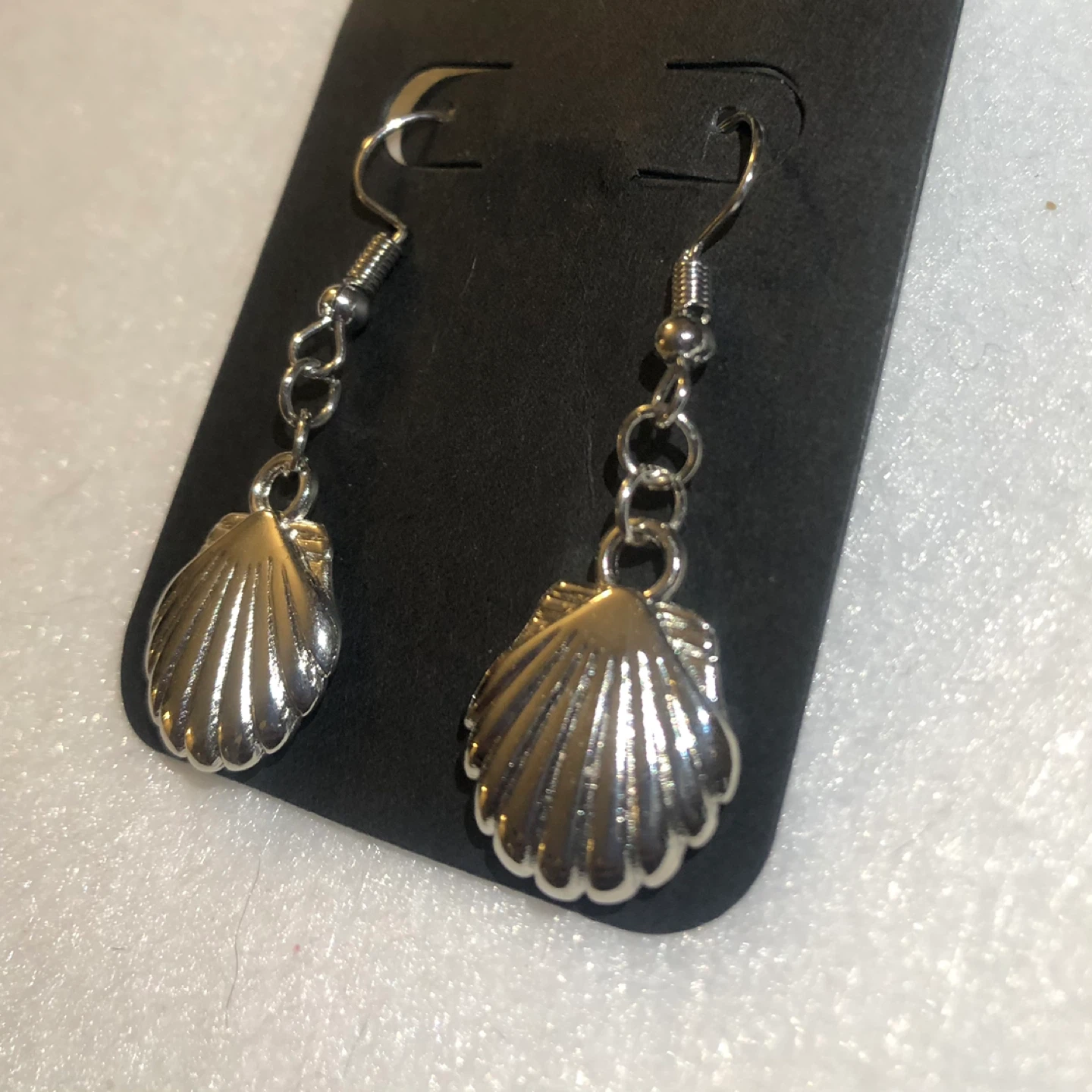 Silver Shell Dangle Earrings