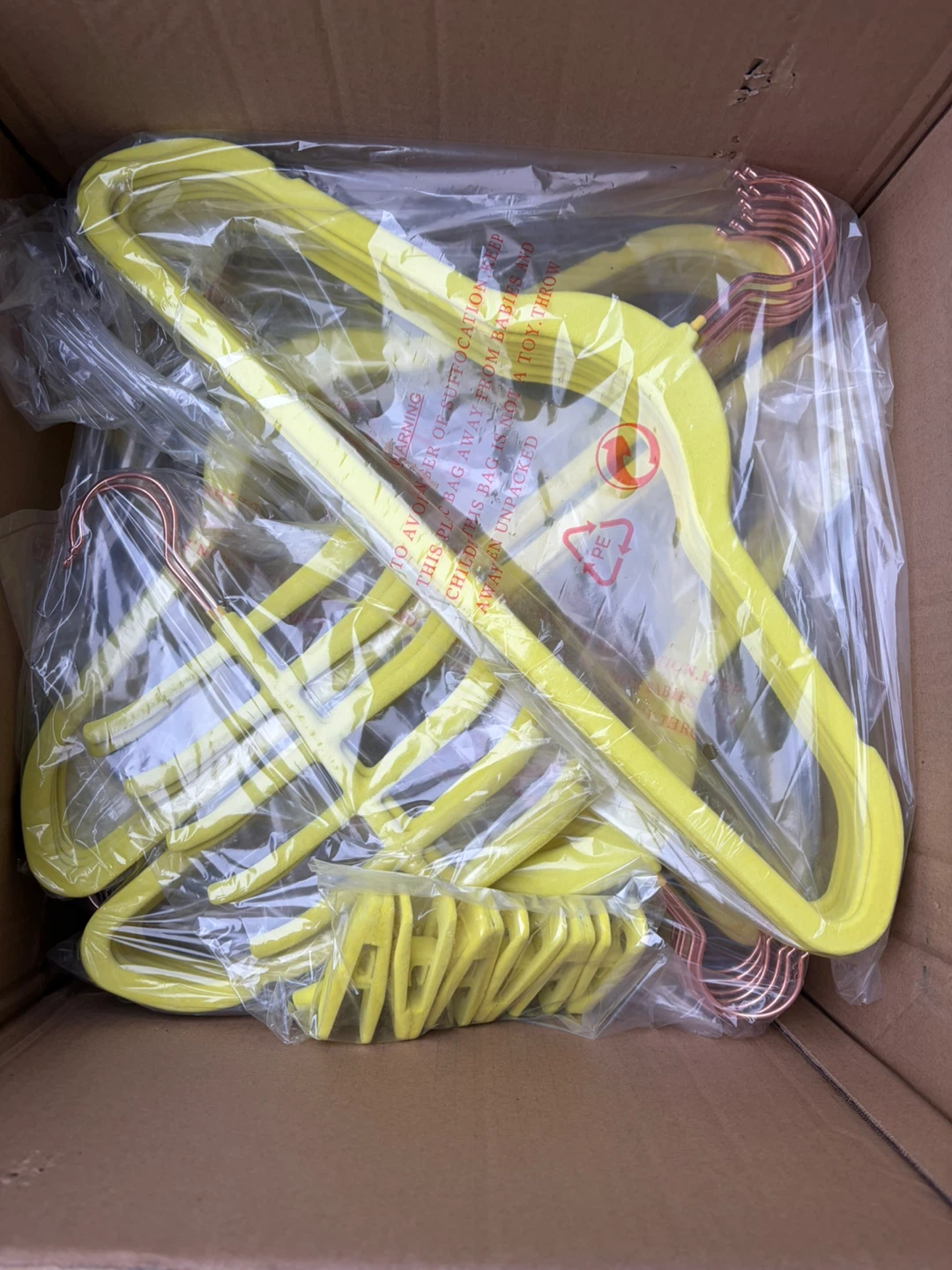 Yellow Velvet Non-Slip Hangers - Set of 50