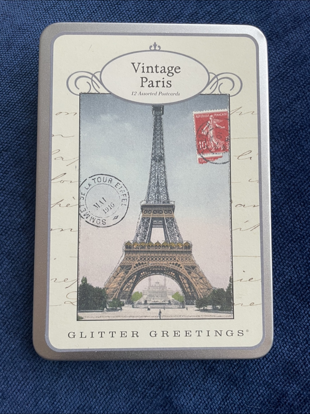 Cavallini & Co. Vintage Paris 12 Assorted Postcards in Tin