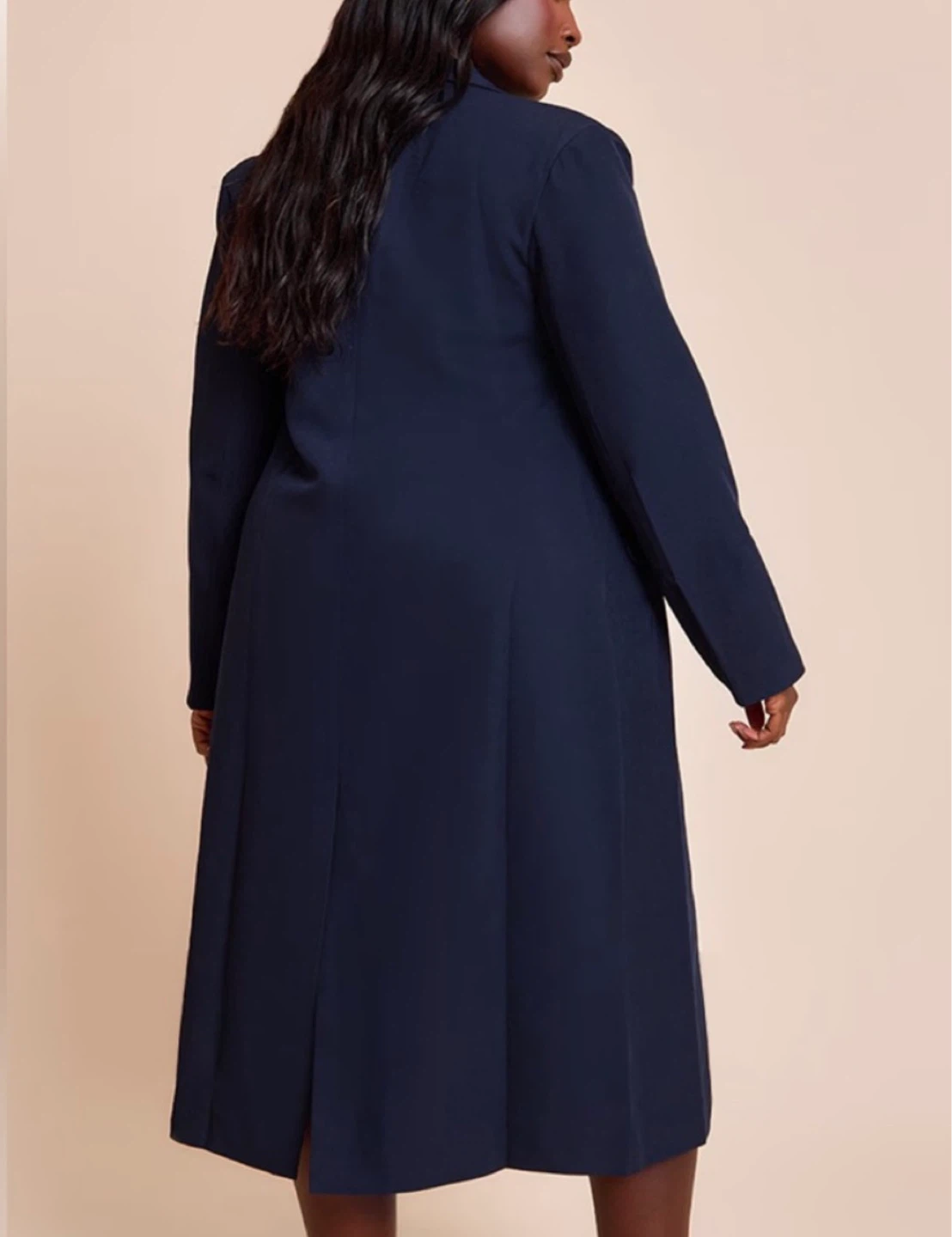 Navy Double-Breasted Longline Blazer - photo 3