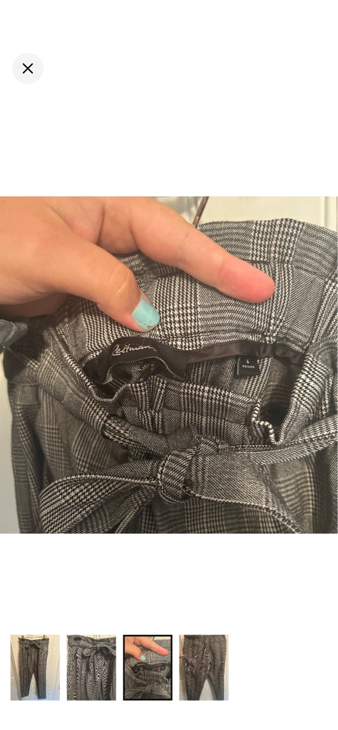 Reitmans 6 Petite Plaid Paperbag Waist Pants - photo 3