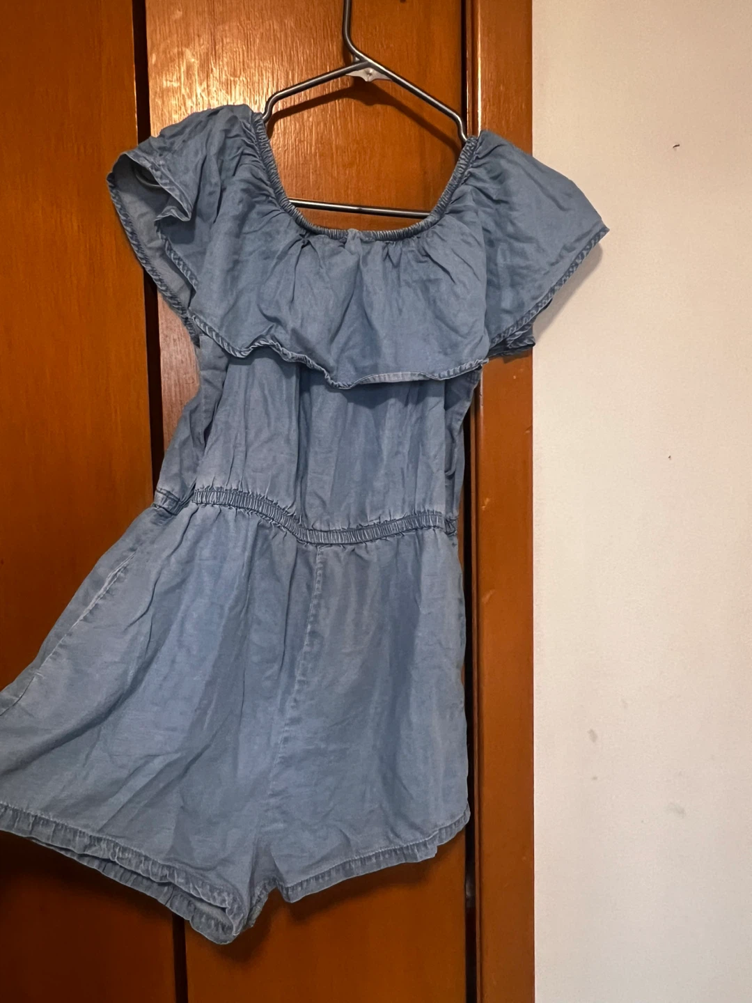 Denim Off-the-Shoulder Romper